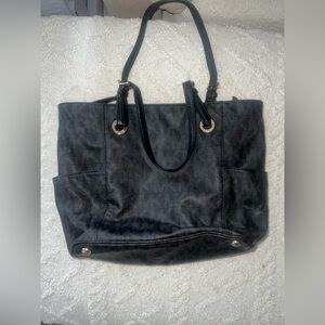 Michael Kors Black Tote Bag with Gold Accents
